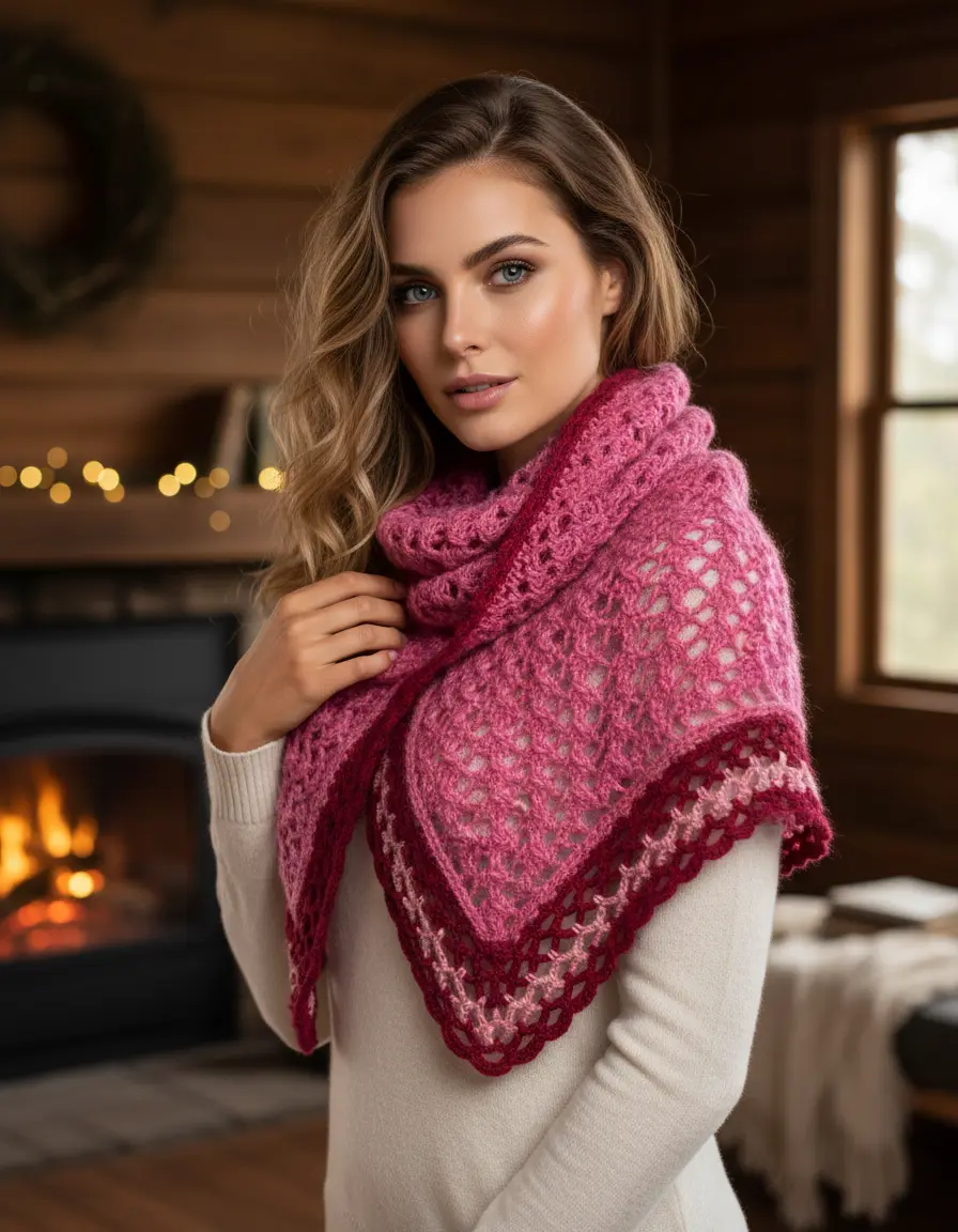 Pink red neckwarmer knitwear