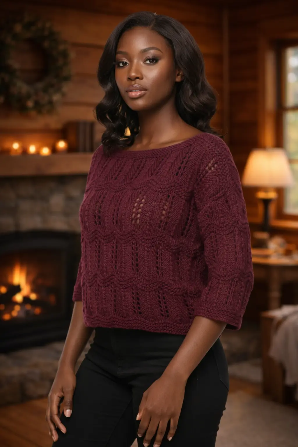 Cochineal red merino knitwear